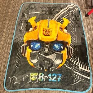 Hasbro Bumblebee Face Blanket - Vibrant Yellow and Blue